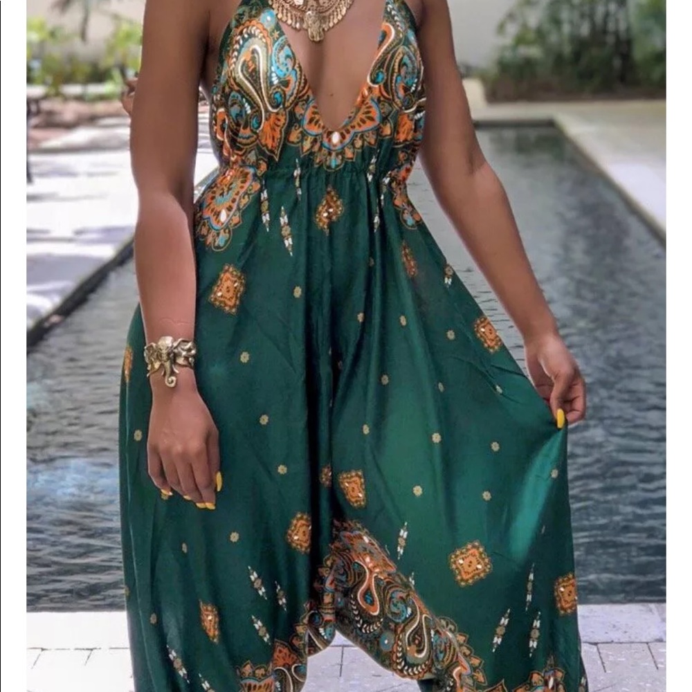 MAKE AN OFFER‼️Boho Style Jumpsuit Brand New L - Picture 4 of 6